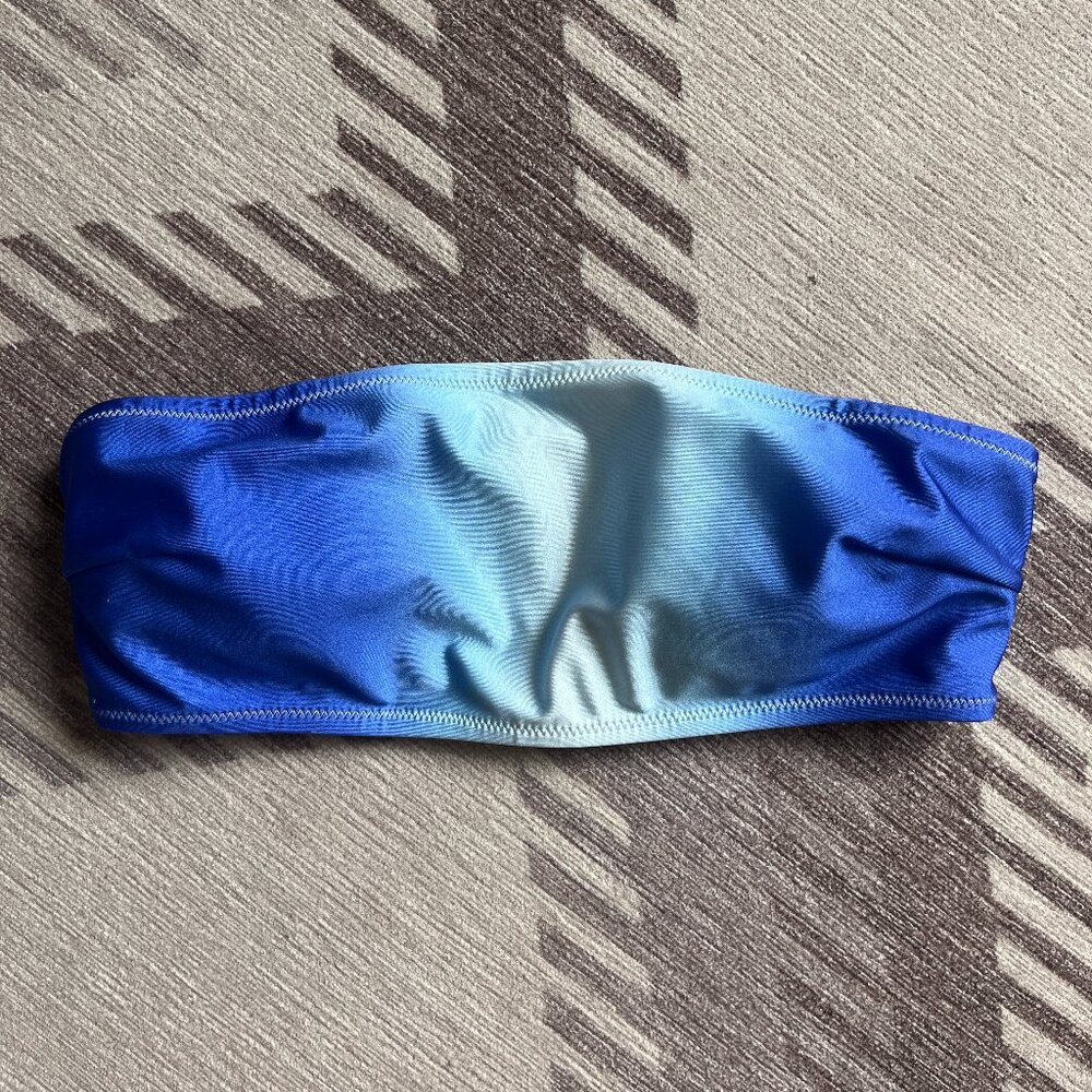 H&M bandeau swim suit top ombre blue white